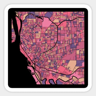 Buffalo Map Pattern in Purple & Pink Sticker